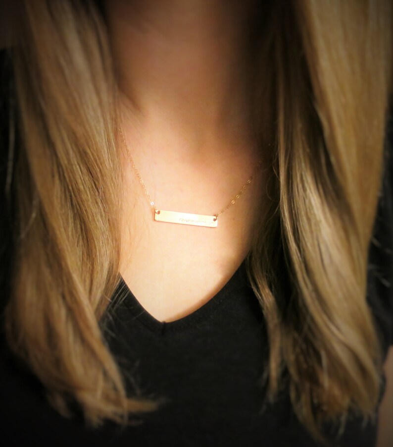 Ani L'dodi Necklace I am my Beloved's and my Beloved is mine Gold Fill Bar Necklace Hebrew Quote אני לדודי ודודי לי image 2