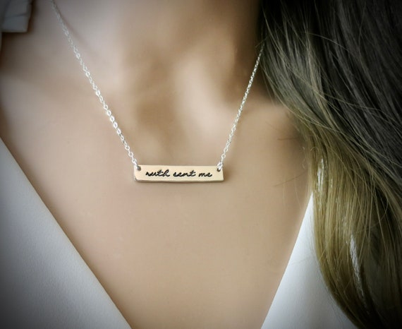 Ruth sent me | I dissent. | Sterling Silver Horizontal Bar Necklace | Ruth Bader Ginsburg | Vote | Democratic | Democrat | Supreme Court