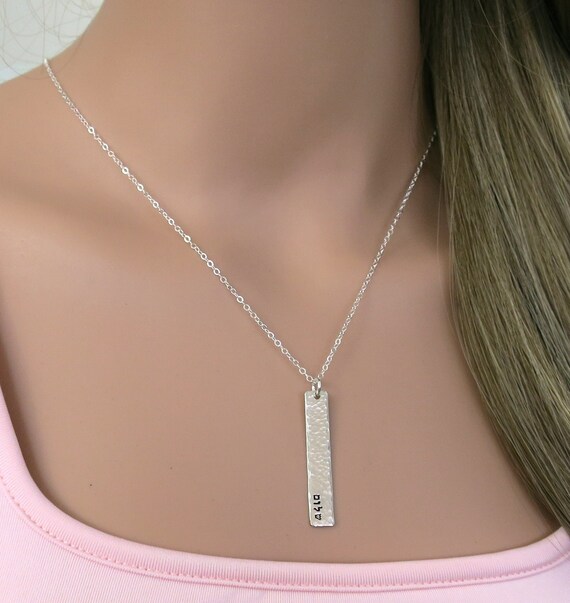 Shalom Bar Necklace | Sterling Silver Bar Necklace | Hebrew Shalom Necklace | Peace Jewelry | Peace Necklace | Hebrew Peace Jewelry