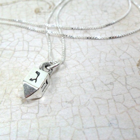 Dreidel Necklace | Hanukkah Necklace | Sterling Silver | Holiday Jewelry | Jewish Jewelry | Judaica