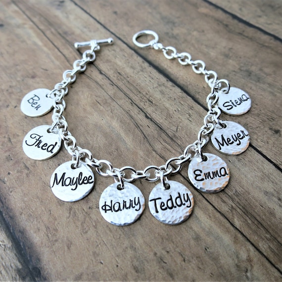 Custom Charm Bracelet | Sterling Silver Charm Bracelet | Family Charm Bracelet | Mother's Day Gift | Gift for Grandma | Personalized Gift