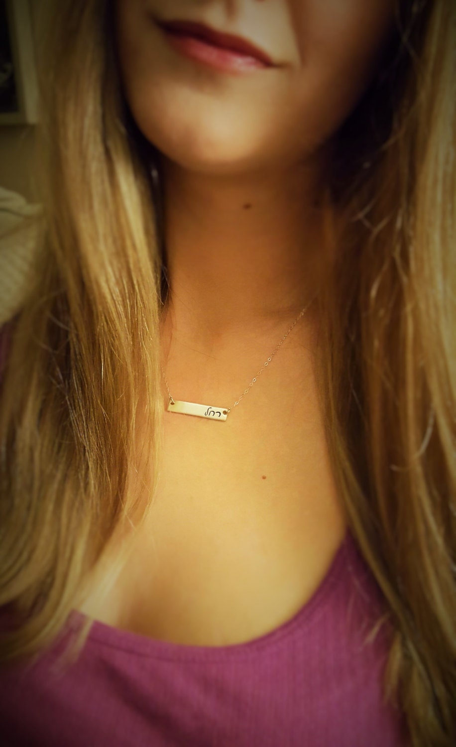 Hebrew Name Necklace Hebrew Name Jewelry Sterling Silver Bar Hebrew Name Necklace Hebrew Name Jewelry Sterling Silver Bar