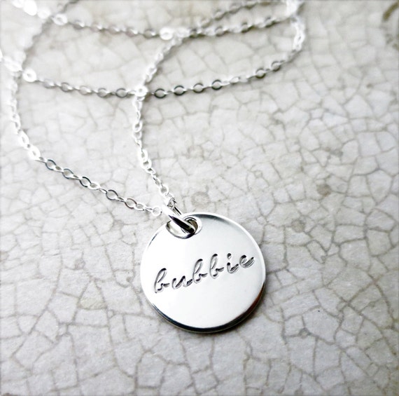 Bubbie Necklace | Sterling Silver Bubbe Jewelry | Gift for Grandma | Jewish Grandmother | Jewish Woman | Bubbie Jewelry | Hand Stamped