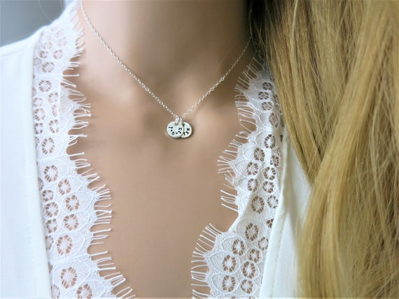 Hebrew Necklace | Tiny Discs Necklace | Hebrew Name Necklace | Sterling Silver | Jewish Mom | Jewish Grandma | Bat Mitzvah