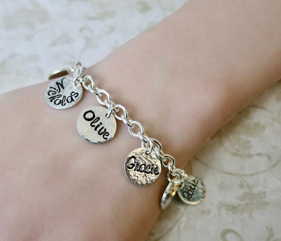 Custom Charm Bracelet | Sterling Silver Charm Bracelet | Family Charm Bracelet | Mother's Day Gift | Gift for Grandma | Personalized Gift