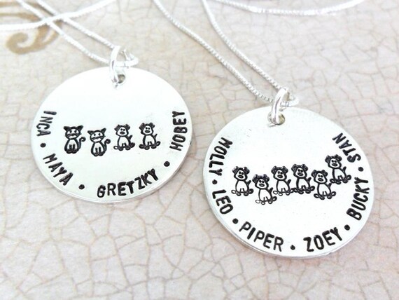 Pet Necklace | Pet Name Jewelry | Dog Jewelry | Cat Jewelry | Pet Lover Gift | Pet Lover Jewelry | Dog Cartoon | Cat Cartoon | Engraved