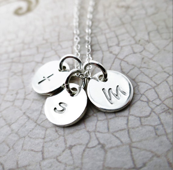 Initial Necklace | Multiple Tiny Discs | Small Discs | Custom Necklace | Mommy Necklace | Gift for Mom | Granny Necklace | Gift for Grandma