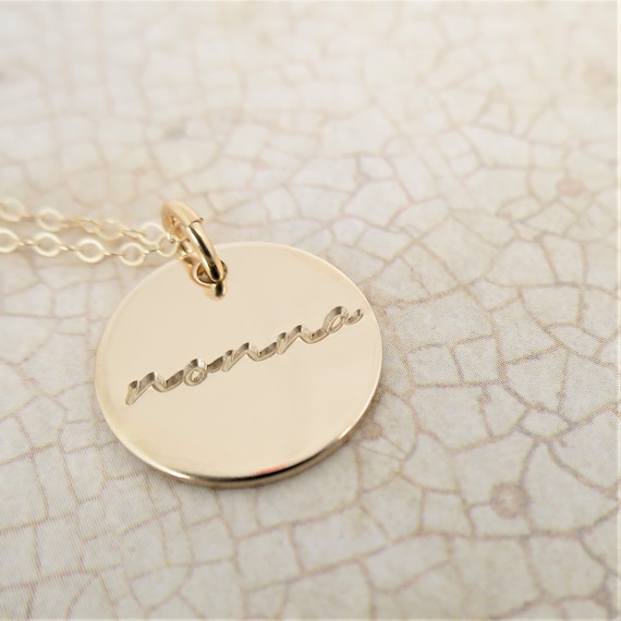 Nonna Necklace | Nonna Jewelry | 14k Gold Filled Pendant Necklace | Hand Stamped Jewelry | Grandma | Bubbe | Nana | Gift for Grandma