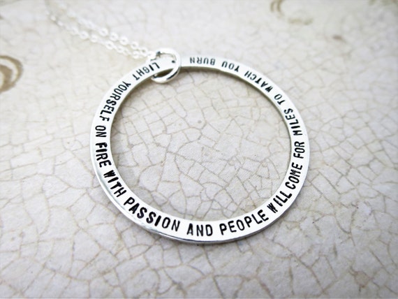 Custom Quote Necklace | Personalized Quote Jewelry | Large Pendant | Long Quote | Inspirational | Graduation Gift | Special Occasion Gift