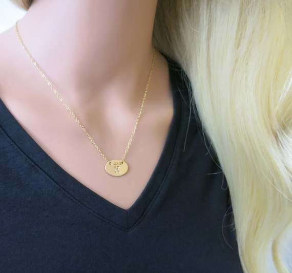 Hebrew Initial Necklace | 14k Gold Fill Oval | Small Oval Necklace | Hebrew Jewelry | Judaica | Aleph Bet | Jewish Jewelry