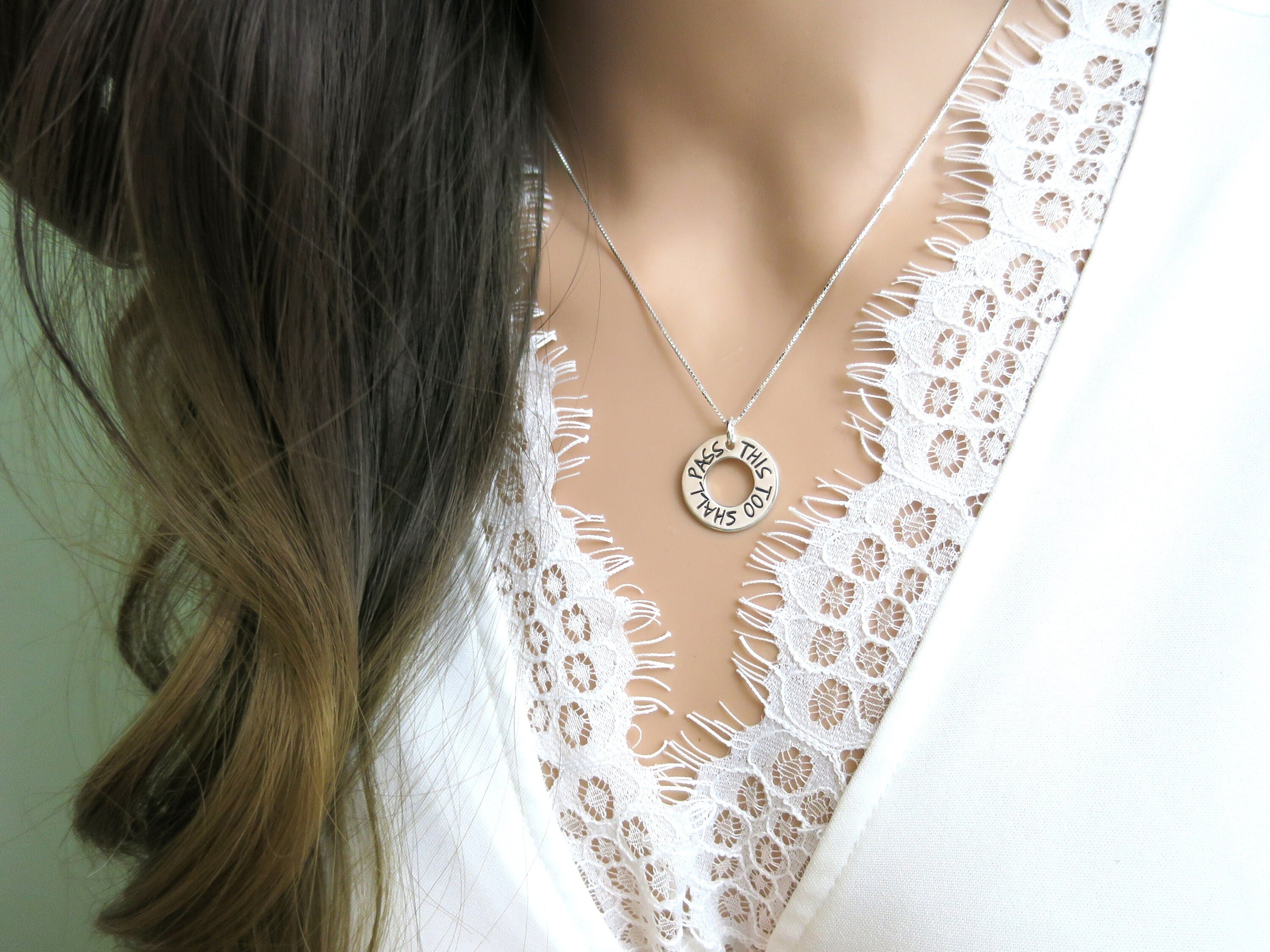 Stamped washer necklace best sale