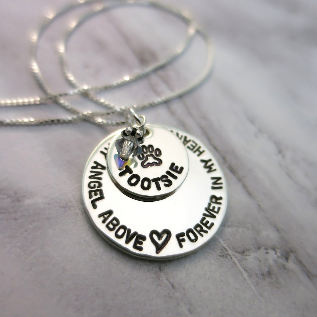 Custom Pet Remembrance Necklace Sterling Silver Loss Gift Forever in My