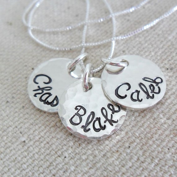 Custom Sterling Silver Hand Stamped Name Necklace | Personalized Gift