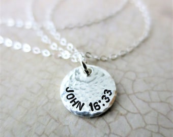 Collana personalizzata in argento sterling con versetto della Bibbia: regalo di gioielli cristiani