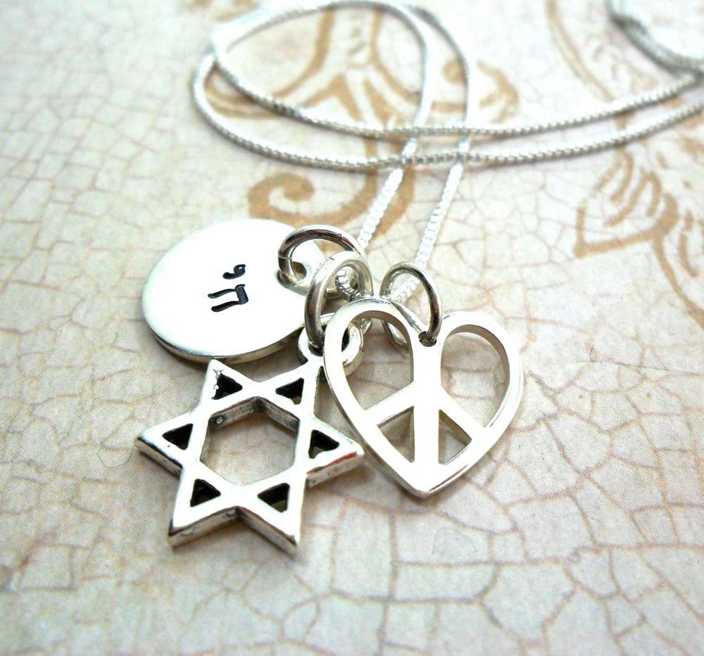 Hebrew Necklace Bat Mitzvah Gift Jewish Girl Star of David Chai