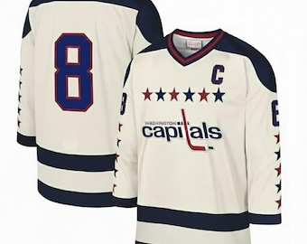 Ovechkin #8 Washington Capitals Reverse Retro Jersey - Sewn V-Neck Captain Patch