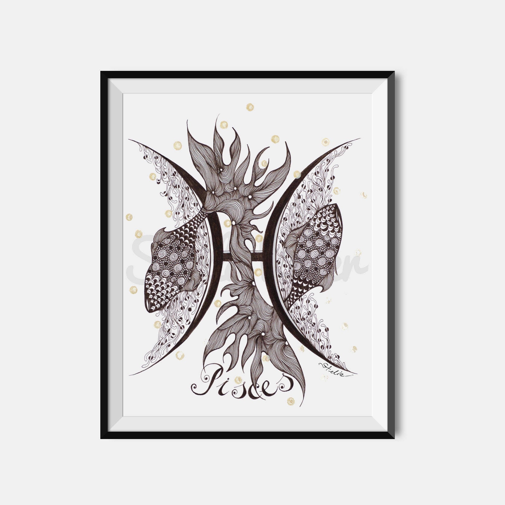 the print is from my original watercolour painting. Sophie Astrology print by Retro Spirit Oracle Pisces
