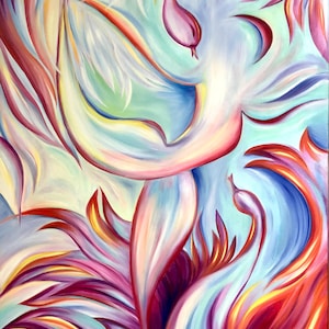 YOGA ART DANCER - pintura a óleo original, decoração de parede de ioga, decoração de estúdio de ioga, arte espiritual