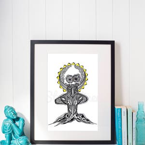 PARTNER YOGA modern yoga art from Original Ink Drawing Home image 3