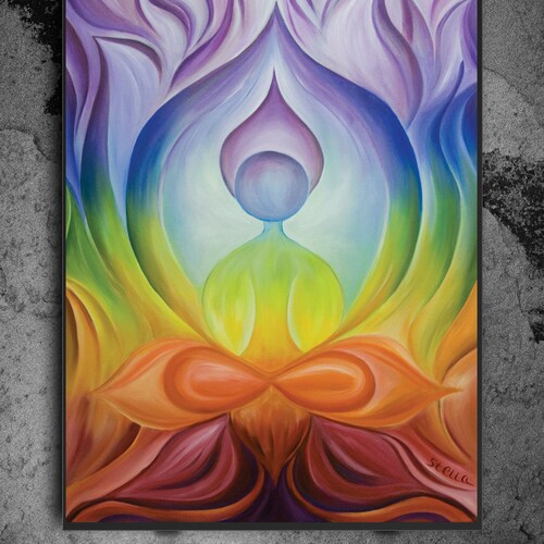 YOGA ART LOTUS Fine Art Giclee From Original Oil Painting - Etsy
