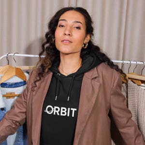 ORBIT Classic Black Unisex Hoodie. Mens Hoodie, Womens Hoodie.