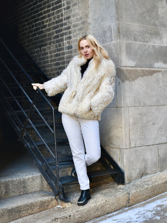 Vintage Curly Mongolian Lamb Fur Jacket