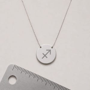 Naszyjnik z monetą Strzelca, wisior z monetą zodiaku, naszyjnik ze znakiem zodiaku zdjęcie 3