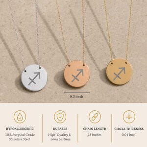 Naszyjnik z monetą Strzelca, wisior z monetą zodiaku, naszyjnik ze znakiem zodiaku zdjęcie 8