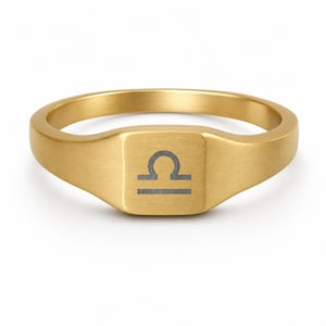 Libra Ring, Constellation Ring, Small Signet Ring