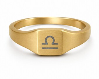 Libra Ring, Constellation Ring, Small Signet Ring