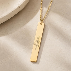 Larkspur Necklace, July Flower Necklace, Larkspur Charm 18K Gold PVD coating