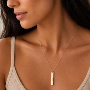Lily of the Valley Necklace, May Flower Necklace, Dainty Lily Necklace, Thin Bar Necklace immagine 3
