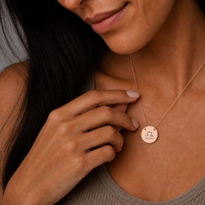 Libra Coin Necklace, Libra Scale Necklace, Zodiac Coin Necklace image 6