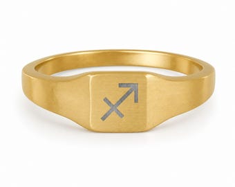 Sagittarius Ring, Constellation Ring, Small Signet Ring