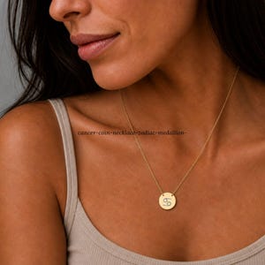 Cancer Crab Necklace, Cancer Coin Necklace, Cancer Zodiac Coin, Zodiac Coin Necklace