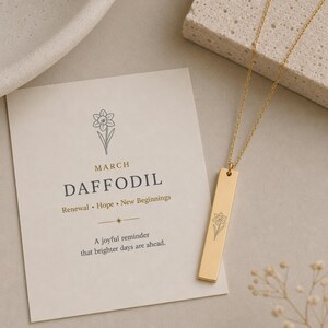 Daffodil Flower Necklace, Daffodil Necklace, Daffodil Pendant image 2