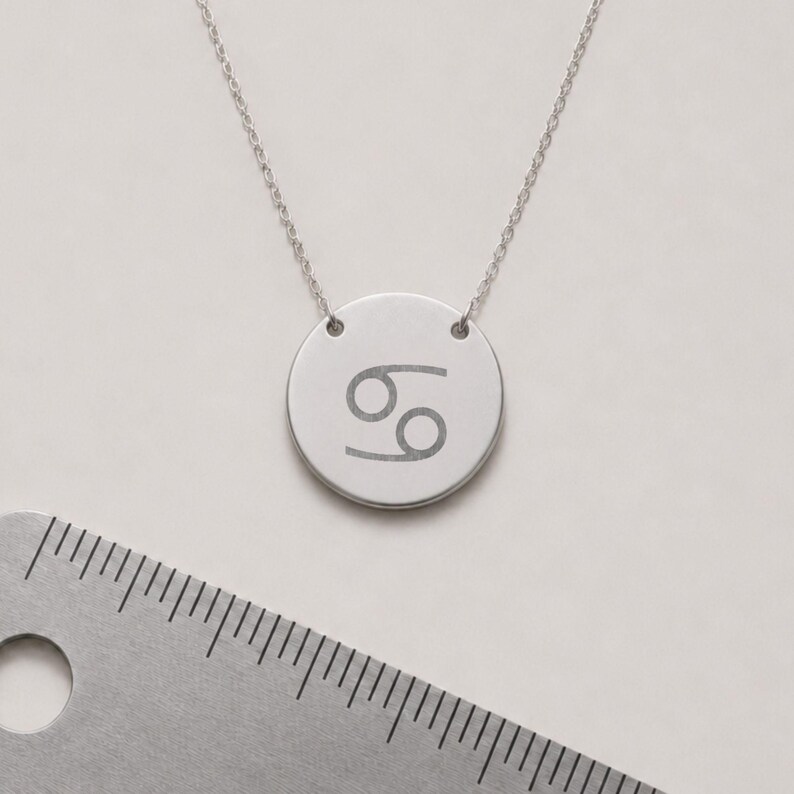 Cancer Crab Necklace, Cancer Coin Necklace, Cancer Zodiac Coin, Zodiac Coin Necklace Stainless Steel (No coating)