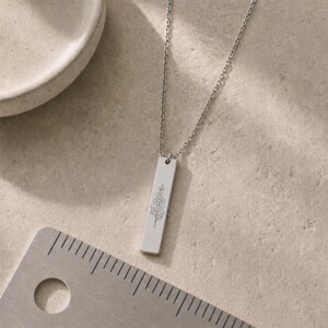 Larkspur Necklace, July Flower Necklace, Larkspur Charm Stainless Steel (No coating)