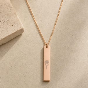Chrysanthemum Necklace, Chrysanthemum Charm, November Birth Flower 18K Rose Gold PVD coating
