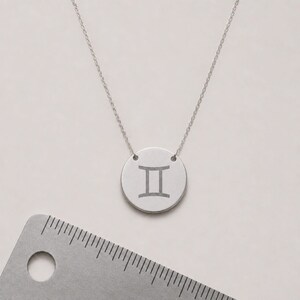 Naszyjnik z monetą Bliźniąt, Wisiorek Bliźniąt, Naszyjnik z monetą zodiaku Stainless Steel (No coating)