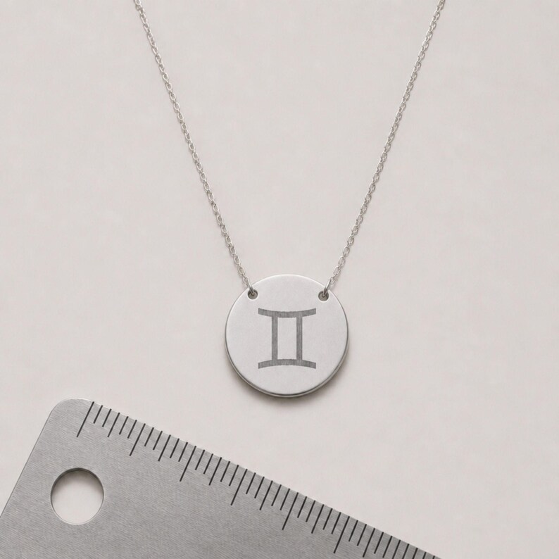 Naszyjnik z monetą Bliźniąt, Wisiorek Bliźniąt, Naszyjnik z monetą zodiaku Stainless Steel (No coating)