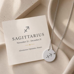 Naszyjnik z monetą Strzelca, wisior z monetą zodiaku, naszyjnik ze znakiem zodiaku Stainless Steel (No coating)