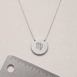 Colgante de moneda de Virgo, collar de moneda de Virgo, collar del signo zodiacal, collar del signo Virgo Stainless Steel (No coating)