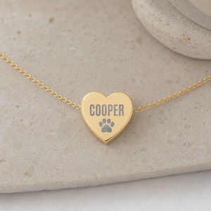 Pet Name Necklace, Personalized Gift, Custom Paw Necklace, Engraved Pendant, Gift for Her