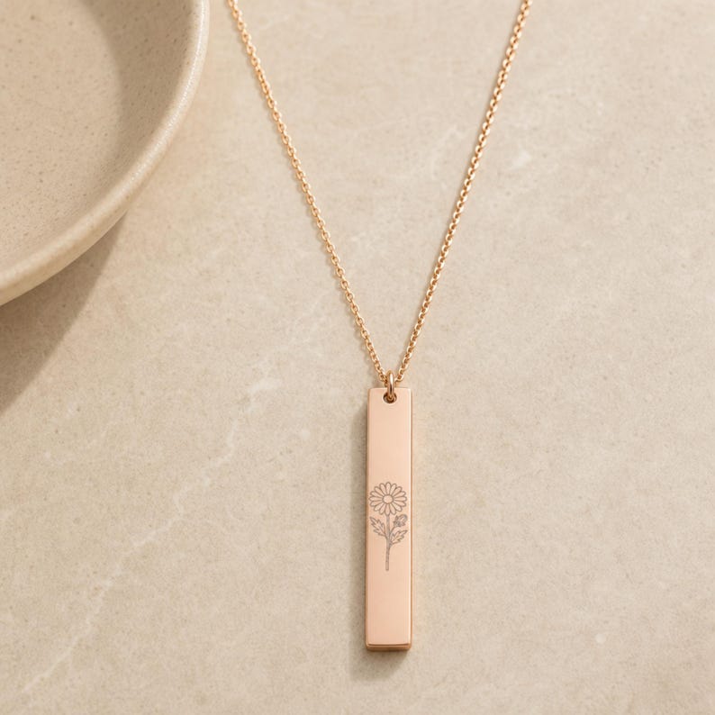 Aster Necklace, Aster Pendant, Aster Charm 18K Rose Gold PVD coating