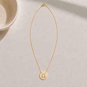 Libra Coin Necklace, Libra Scale Necklace, Zodiac Coin Necklace image 5