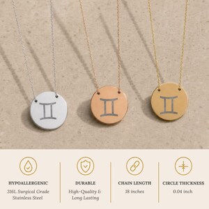 Naszyjnik z monetą Bliźniąt, Wisiorek Bliźniąt, Naszyjnik z monetą zodiaku zdjęcie 8