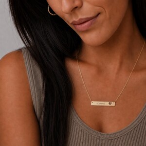 Scorpio Gift For Her, Scorpio Pendant, Zodiac Bar Necklace, Birth Sign Necklace 18K Gold PVD coating