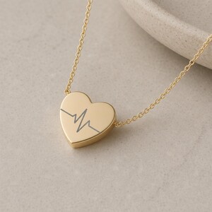 Heartbeat Necklace, EKG Heart Pendant, Stainless Steel, Tarnish Resistant, Symbolic Jewelry image 7