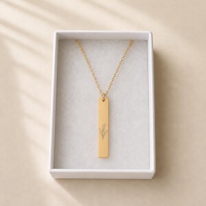 Lily of the Valley Necklace, May Flower Necklace, Dainty Lily Necklace, Thin Bar Necklace immagine 6